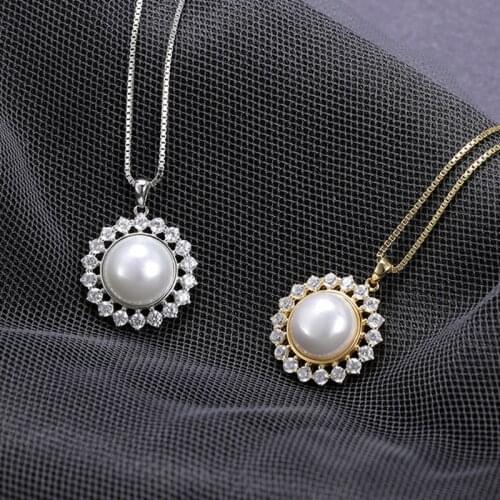 925 sterling silver necklace pendant for women genuine 100% real AAAA high quality Natural freshwater pearl pendant jewelry