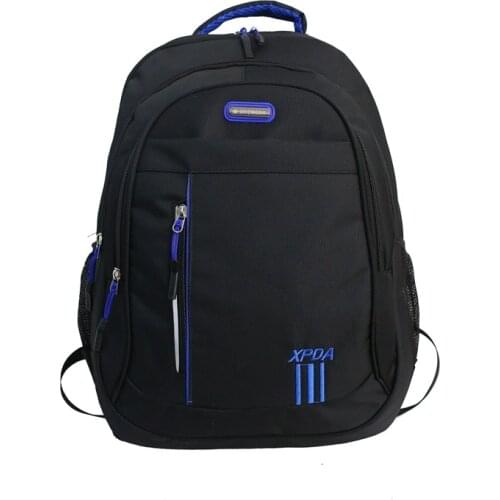 Teen Backpack Boys School Bags Large Capacity Nylon Men Back Pack Black Casual College Style Bagpack Youth Student Backbag Big