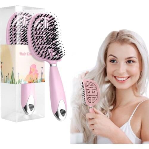 Hair Scalp Massage Comb Anti Klit Detangler Nylon HairBrush Female Bristle Dry Curly Brush, Salon Hairdressing Styling Tools