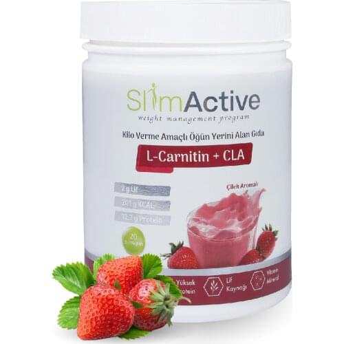 Slim Active Formula 1 Healthy Meal Nutritional Strawberry 420g Milk Protein L-Carnitin CLA Prebiotic Stevia Slimming Diet