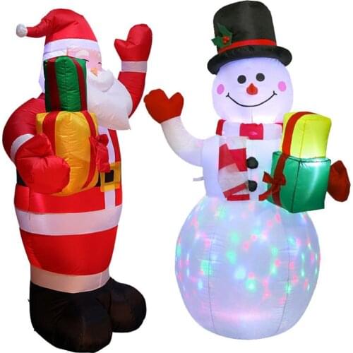 Outdoor Toys Inflatable Santa Claus Night Light Figure Home Garden Children Toys Christmas Gifts Party Decorations New Year