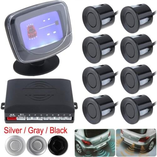 Waterproof 10 - 16V 20mA - 200mA 8 Rear and Front View Cars Parking Sensors with Display Monitor Auto Parking Sensor