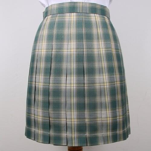 Japanese School Dresses Girl Dark Green College JK Plaid Pleated Skirts Uniform Cosplay Anime Sailor Suit High School Student