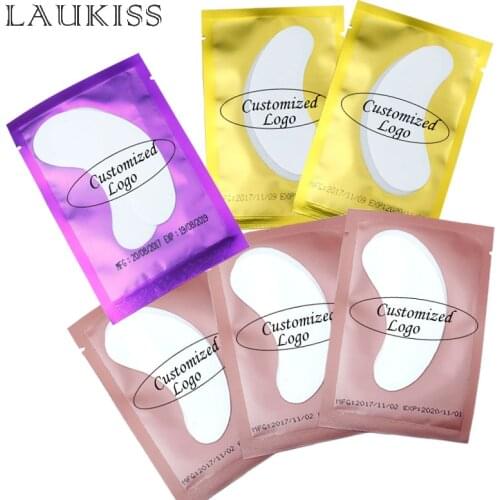 Customized Logo 500pairs Eye Patch for Building Hydro gel Under Eye Pad For Eyelash Extension Grafted Lash Stickers Makeup Tool