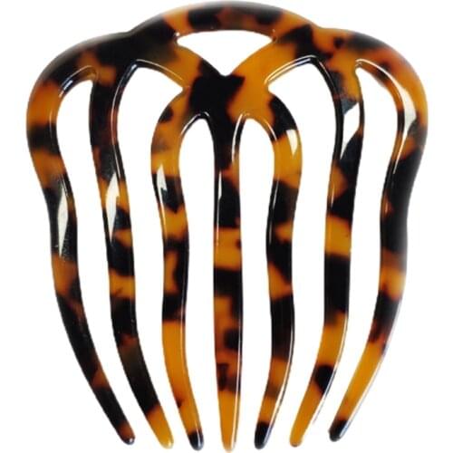 Minimalist Twist Hair Side Comb Hollow Out Wavy 7 Teeth Acetate Antistatic Hairpin Vintage Tortoise Shell Barrette Clip