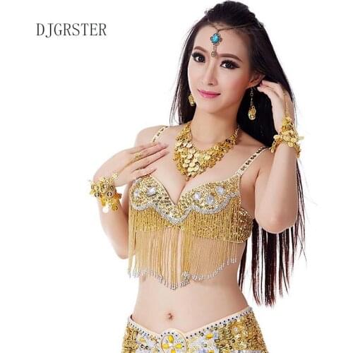 DJGRSTER Belly dance costumes senior sexy 9 colors stones Twinkling sequins belly dance bra for women belly dancing bra tops