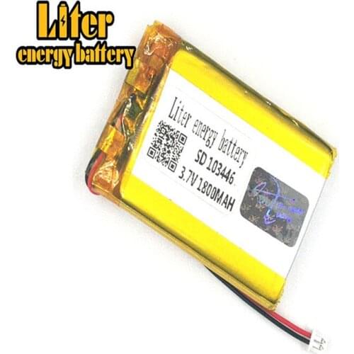 1.25MM 2pin connector Lithium Battery 103446 103545 1800mah Rechargeable Li Polymer Battery PL LiPo Battery with Wires