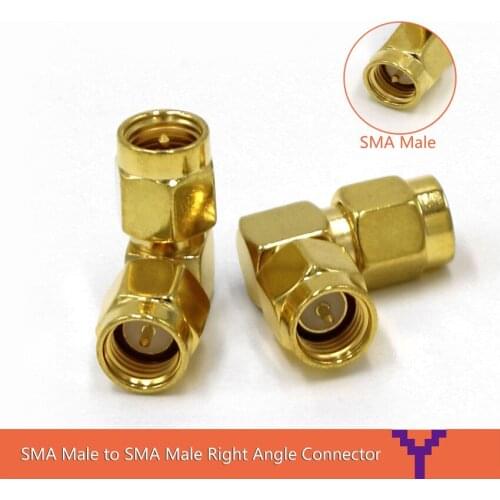 10PCS SMA Male to SMA Male Right Angle In Series RF Coaxial Adapter Connector