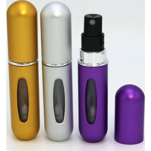 100pcs 5ml Refillable Perfume Atomizer perfume bottles sprayer mini Empty metal aluminum bottle
