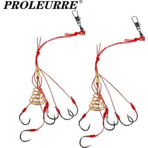 2pcs/Lot Explosion Beads Fishing Hooks Fishing Lure Bait Trap Feeder Cage Sharp Fishing Hook With Stainless Steel Springs