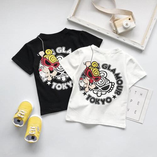 2019 Autumn Fashion Cartoon T-Shirts Letter Short Sleeve Childrens T-Shirt High Quality Solid Clothes