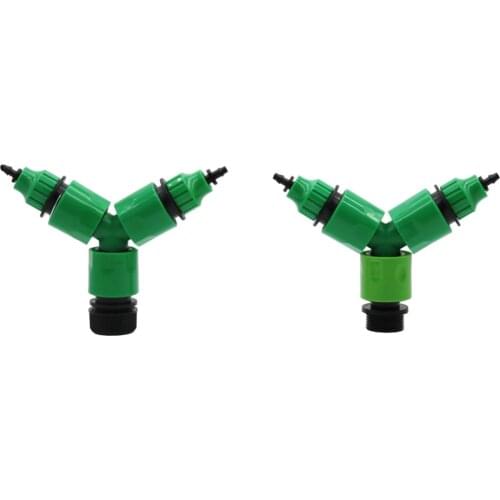 Garden Irrigation Type Y 3-Way Splitter 3/4" Male thread,1/2 Inch Hose Fittings to 4mm/8mm hose Adapter 1 set