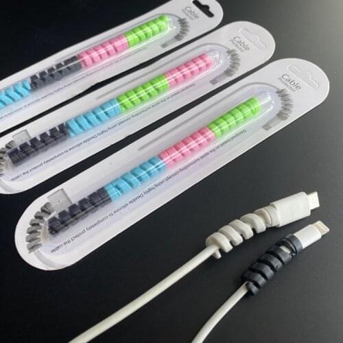 4pcs/pack Spiral USB Cable Organizer Management Wire Protector for Charging Data Earphone Mouse Line Cable Wire