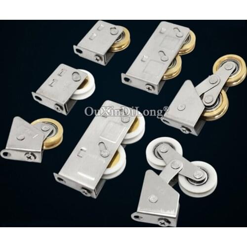 4PCS/lot 828 Type Door and Window Wheel Nylon/Copper Pulley Rollers Aluminum Alloy Sliding Door & Window Door Dual Wheels GF242