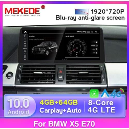 4GB 64GB Android 10.0 Car Radio For BMW X5 E70 X6 E71 Multimedia 2007-2013 Original CCC CIC GPS Navigation Audio Screen Stereo