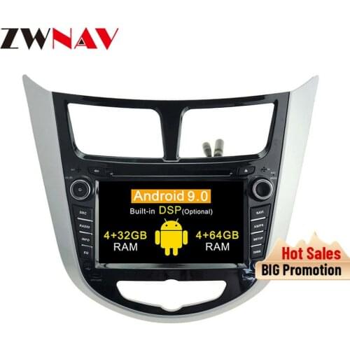 DSP Android 9.0 Car Multimedia Player Car DVD For Hyundai Solaris Verna Accent 2010-2016 Car GPS Video Navi Radio tape recorder