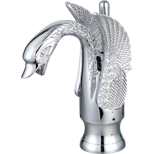 Free shipping single hole swan mixer chrome tap swan faucet new animal faucet