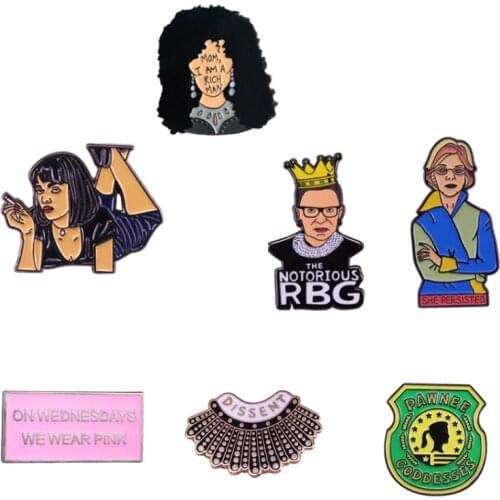 Feminism Series Brooch Notorious RBG Parks and Recreation Pin Women Proud Decor