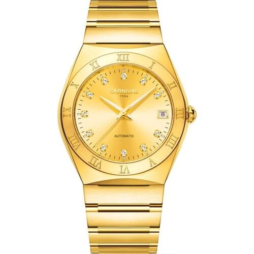 Japan MIYOTA movement Man Watch Automatic Mechanical For Men Business Watch Watches Gold Steel Strap Sapphire Crystal Glass