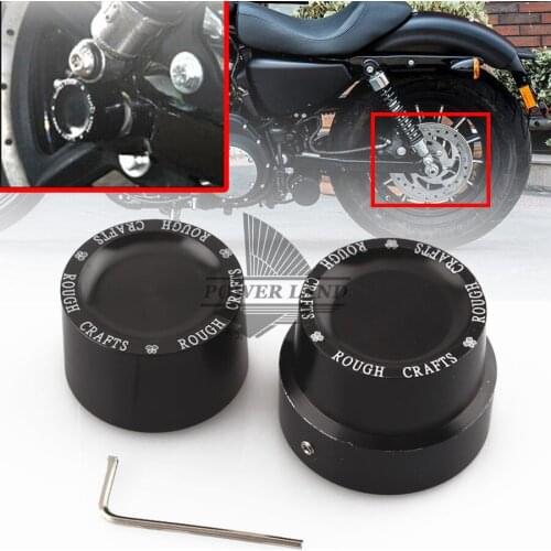 Black 1pair Aluminum RC Rear Axle Nut Covers Bolt Kit Fits For Harley Sportster XL883 XL1200 Dyna Touring V-Rod Free Shipping