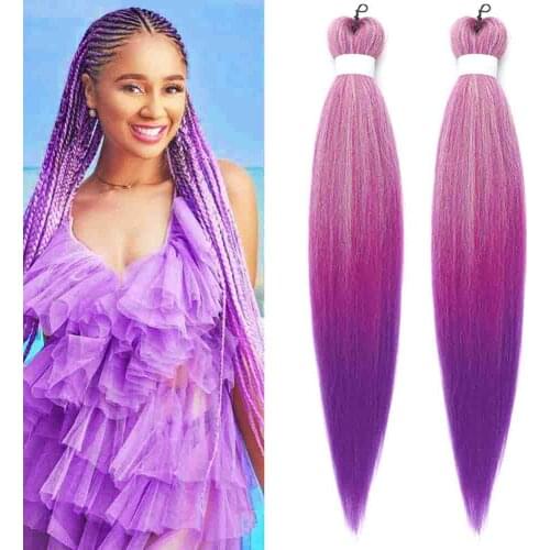 CLong Braided hair Kanekalon pre-stretched hair extension hot water suit synthetic fiber braided texture hair extension
