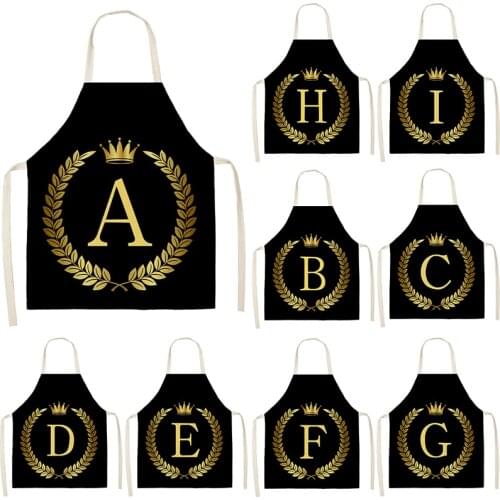 Black gold letter pattern kids apron Apron for children For home and kitchen House cleaning customizable apron Child apron Apron