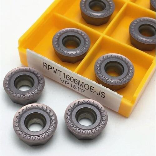 10pcs RPMT1606MOE JS VP15TF R8 milling cutter internal turning tool CNC carbide insert RPMT 1606 lathe tool turning tool
