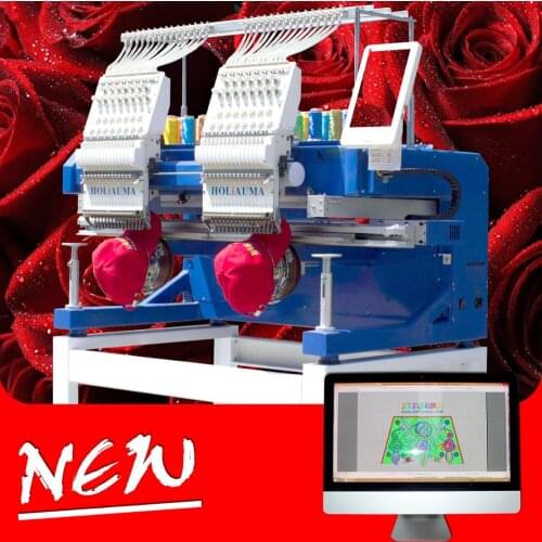 China 10 years service ! Auto-oiling device cap flat embroidery machines 2 head high quality like tajima machine in South Africa