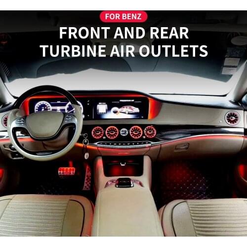 Air Conditioning Ambient Light for Mercedes Benz W222 S Class 7/64 colors Front Vent Center Console Lights Air Outlet LED Lamp
