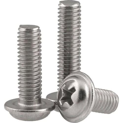 304 Stainless Steel Round Head With Cushion Small Screw Phillips Pan Head With Cushion Screw M2 M2.5 M3 M4 M5