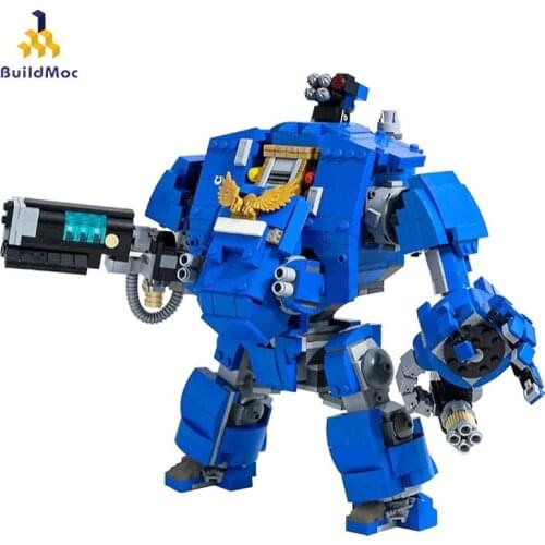 Buildmoc Creator Ultramarine Primaris Redemptor Dreadnought 1252 Pcs Modular Robot Building Block Model Creative Toys Kids Gifts