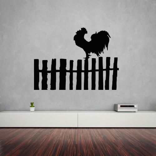 Wall Stickers Rooster Bird Farm Wall Decals Village Fence Design Nice Decoration Farm Design Wall Decal Vinyl Farm Decals AY885