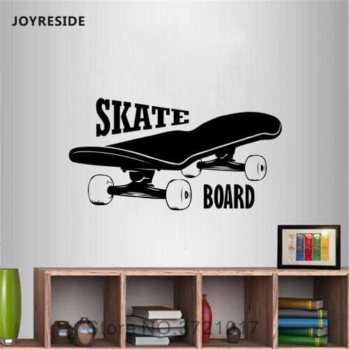 JOYRESIDE Skateboarding Wall Skateboard Decal Vinyl Sticker Sports Decor Kids Room Bedroom Design Home Art Interior Murals A522