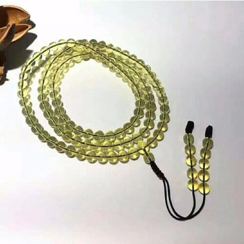 Wholesale 2A+ Natural Mexican Blue Amber 108 Prayer Beads Buddha Mala 6mm-7mm Beads 15g-16g Certificated Amber Supplier Prayer