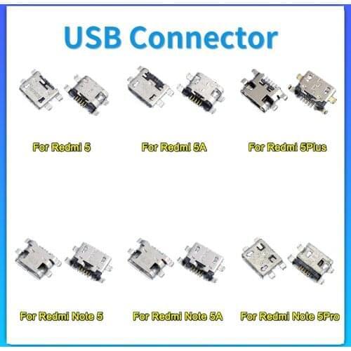 Original 5PCS USB Jack Connector Port Socket For Mi 9 CC9 8SE MAX2 6X 5X 4 2 Note Charging Port Power Plug Dock