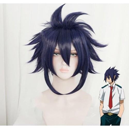 Anime My Hero Academia Tamaki Amajiki Cosplay Wig Boku No Hero Academia Cosplay Tamaki Amajiki 28CM Blue Wigs +Wig Cap
