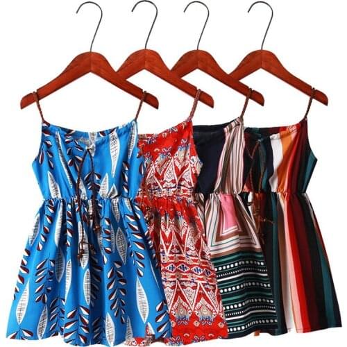 Mother And Daughter Dress Summer Girls Beach Dresses Bohemian Childrens Outfits Seaside Holiday Matching Clothes Family Look