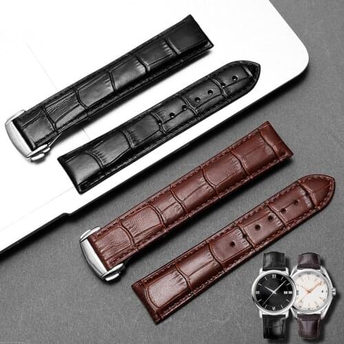 Strap for Omega SEAMASTER DE VILLE SPEEDMASTER PLANET OCEAN Calf Leather Folding Buckle Pin Buckle Watch Accessories Watch Band