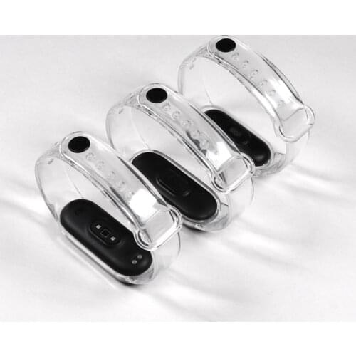 For Mi Band 3 4 5 Strap Replacement Bracelet for Xiaomi Band 3 4 5 Transparent Universal Wristband Colorful Waterproof Watchband