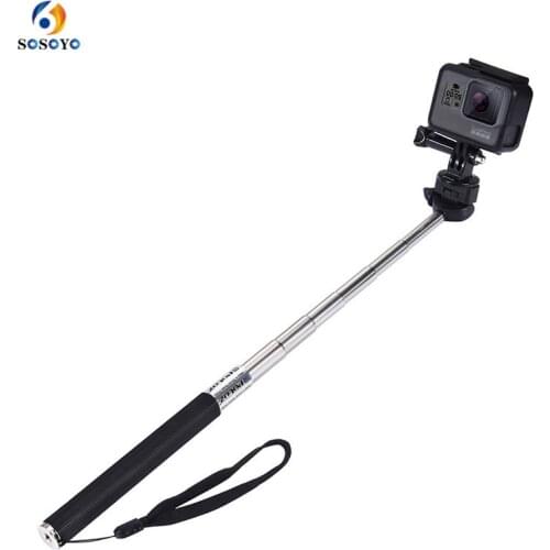 Extendable Handheld Selfie Stick Monopod for GoPro HERO 8 7 6 5 4 3+3 2 1 HERO4 Session SJCAM SJ4000 Action camera Accessories