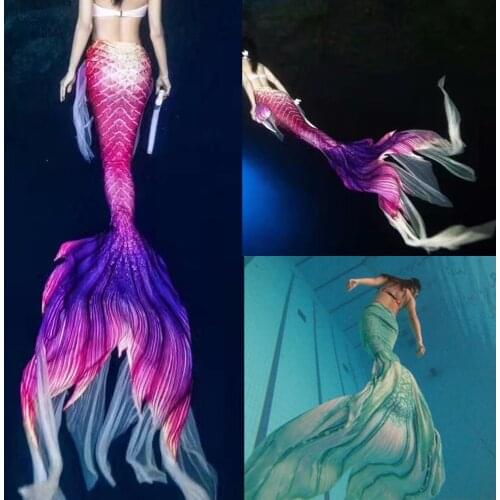 Customized Women Girls Mermaid Tail Swimable Mermaid Tails With Monofin for Swimming Beach Artifact Halloween Cosplay Costume