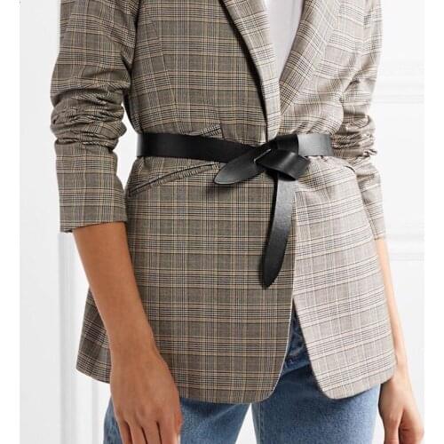 Women Accessories with 2021 Autumn New High Quality Long Fashion Trend Waist Versatile Ladies Leather Knotted Belt