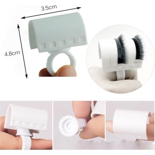 1 pcs Eyelash Extension Glue Ring Adhesive Eyelash Pallet U-shape Holder Set U-band False Eyelashes Holder Makeup Kit Tool