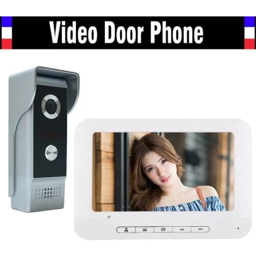 7" Video Door Phone Kit video doorbell Intercom System IR Night Vision Alloy Door Camera 1 Monitor 1 Camera