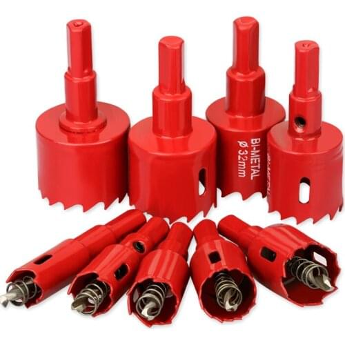 9Pcs Metal Hole Saw Cutting Tool Red Coated Hole Opener Drill Bit Wood Hole Saw Cutter M42 Core Hole Drilling For Wood Ceramic
