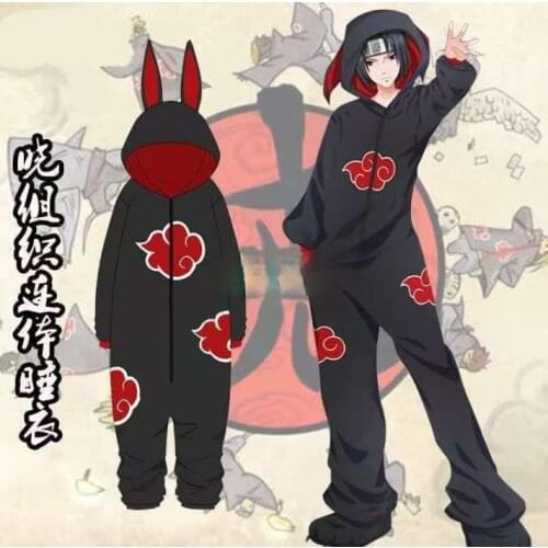 2021 Anime Akatsuki Pajamas Jumpsuits Summer Winter Flannel Plush Adult Cosplay Costume