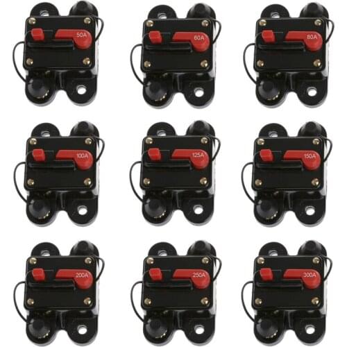 50/60/80/100/150/200/250/300A Car Audio In-Line Automatic Recovery Circuit Breaker Fuse For 12V Protection