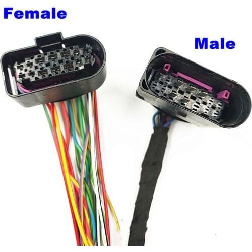 Male and Female Car xenon headlamp LED upgrade high configuration 14Pin harness plug For Volkswagen Audi 3C0 973 737/3C0 973 837