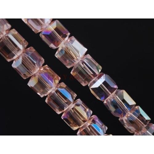 Hot Sale Crystal Charm Beads 360pcs/lot 10mm Vintage Rose AB Square Cube Crystal Glass Spacer Craft DIY Beads For Jewelry Making