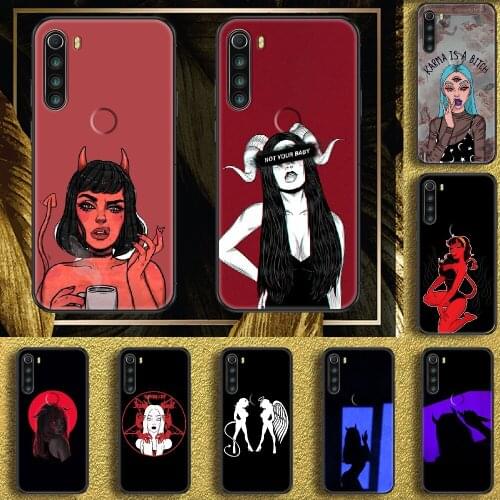 Devil Woman Bad girl Phone case For Xiaomi Redmi Note 7 7A 8 8T 9 9A 9S 10 K30 Pro Ultra black fashion waterproof soft Etui